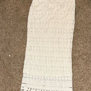 STAUD Cream Crochet Maxi Skirt